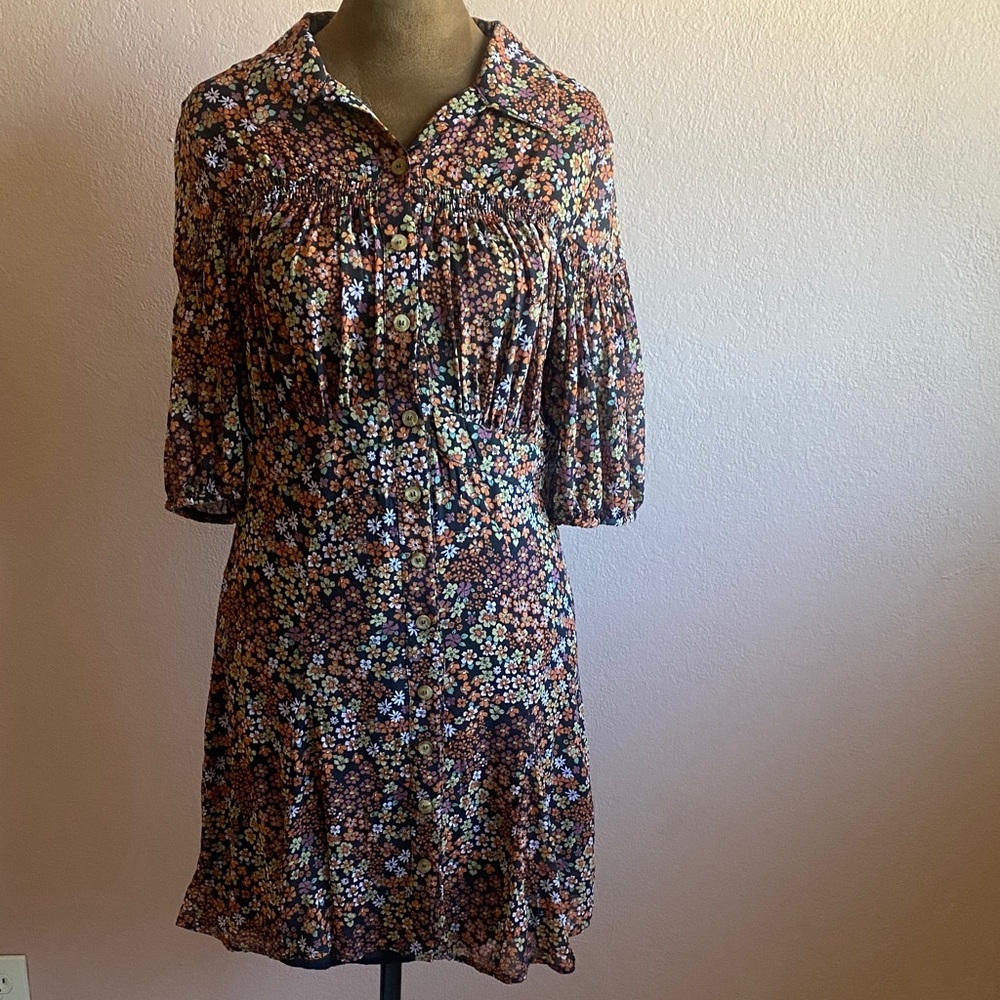 FREE PEOPLE  Floral Mini Dress - Multicolor